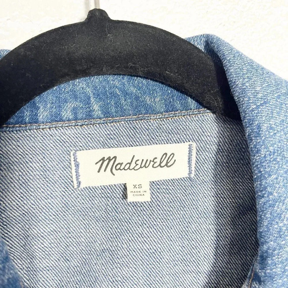 Madewell 100% Cotton Blue Jean Jacket Button Front Women's Size XS - Picture 4 of 6